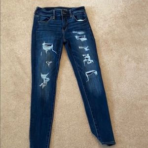 American Eagle Fake Ripped Jeans Size 2